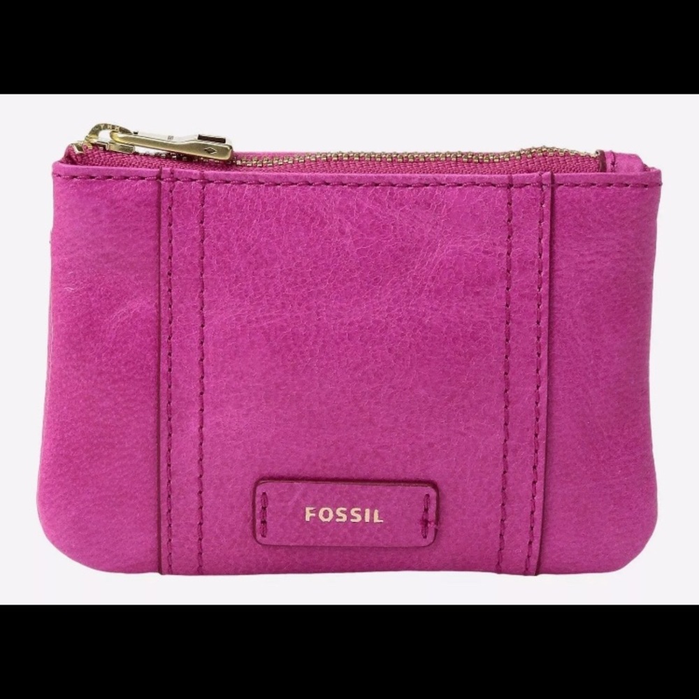 Pink Fossil Leather Coinpurse